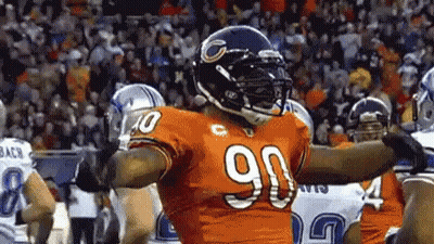 Football Player Number 90 In Front Of Crowd GIF