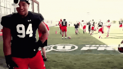 Football Player Number 94 On Field GIF
