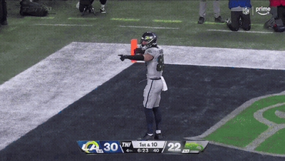 Football Player On Field Score 30-22 GIF