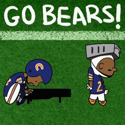 Football Player Playing Piano Go Bears GIF
