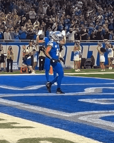 Football Player Running Blue Uniform GIF