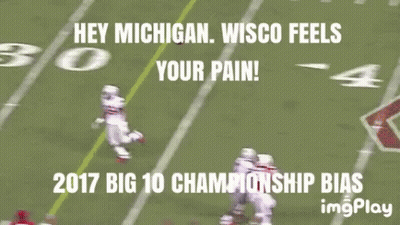 Football Player Running Hey Michigan Wisco Feels Your Pain GIF