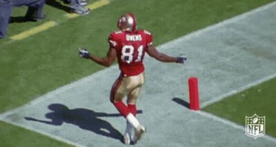 Football Player Running In Red Jersey #81 GIF