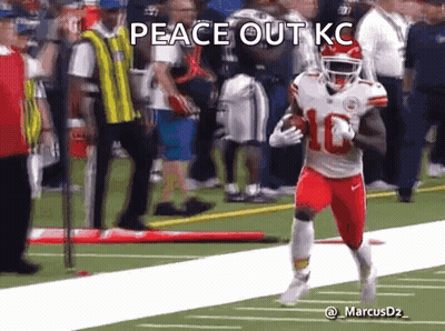 Football Player Running Peace Out KC GIF