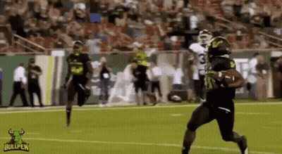 Football Player Running With Ball Bullpen Logo GIF