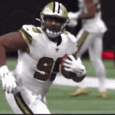 Football Player Running With Football GIF