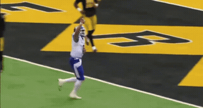 Football Player Running With Letter B GIF