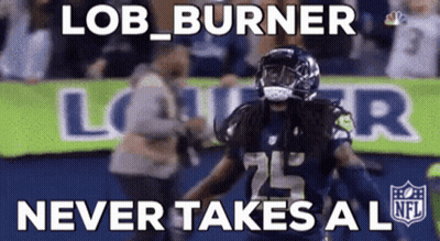 Football Player Running With Lob Burner Never Takes A L Sign GIF