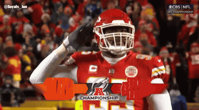 Football Player Saluting Championship Banner GIF