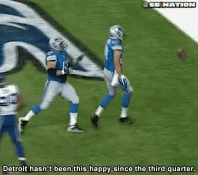Football Player Saying Detroit Hasn't Been This Happy Since Third Quarter GIF