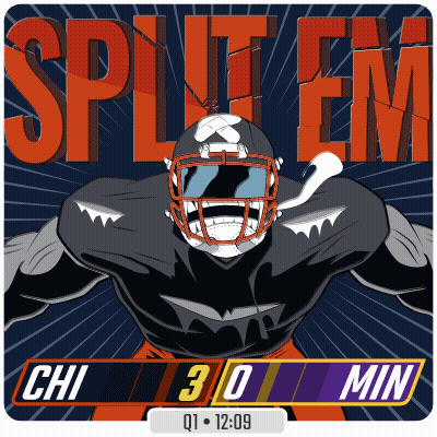 Football Player Saying Split Em GIF