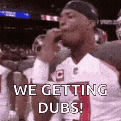 Football Player Saying We Are Getting Dubs GIF