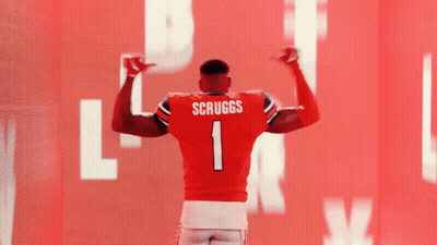 Football Player Scruggs In Red Jersey Number 1 GIF
