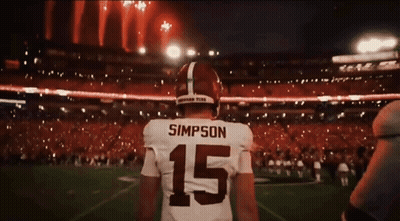 Football Player Simpson Standing On Field GIF