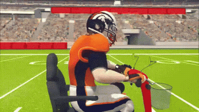 Football Player Sitting In Chair On Field GIF