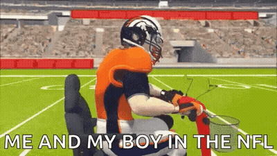 Football Player Sitting On Wheelchair On Field GIF