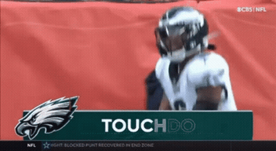 Football Player Standing In Front Of Touchdo Sign GIF