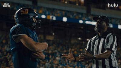 Football Player Talking To Referee Chad Powers GIF