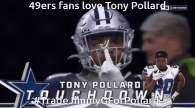 Football Player Tony Pollard With Cowboys Star GIF
