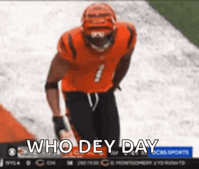 Football Player Walking Field Who Dey Day GIF