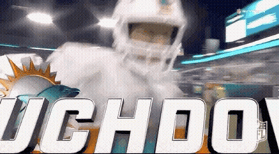 Football Player Walking With Dolphins Background GIF