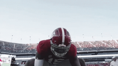 Football Player Wearing Alabama Helmet GIF