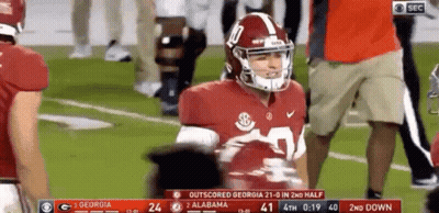 Football Player Wearing Alabama Helmet GIF