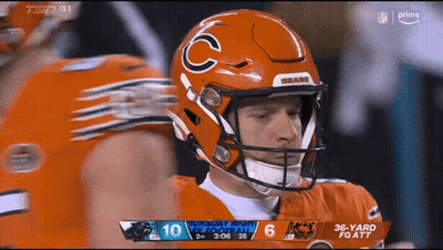 Football Player Wearing Bears Helmet GIF