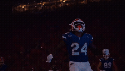 Football Player Wearing Gator Helmet GIF