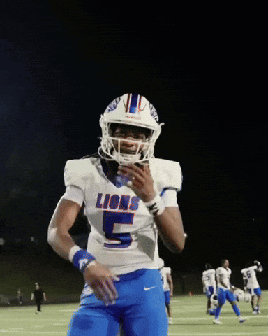 Football Player Wearing Lions 5 Jersey GIF
