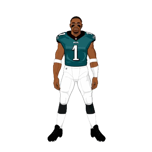 Football Player Wearing Number 1 Jersey Sticker
