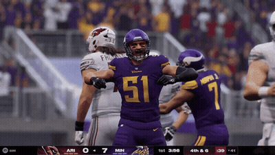 Football Player Wearing Number 51 Jersey GIF