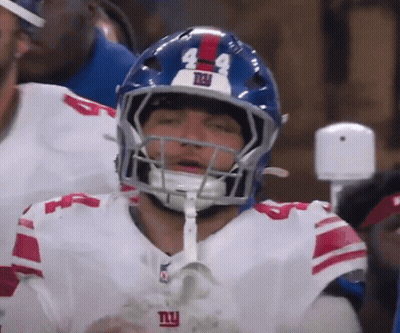 Football Player Wearing NY Helmet GIF