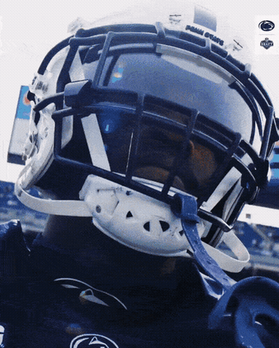 Football Player Wearing Penn State Helmet GIF