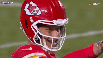 Football Player Wearing Red Helmet With KC Logo GIF