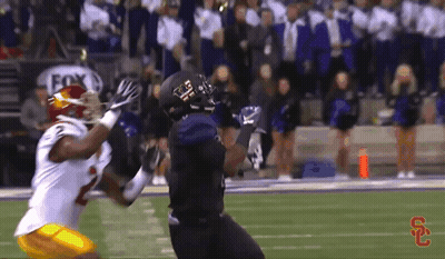 Football Player Wearing UCLA Helmet GIF