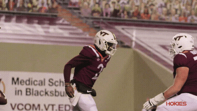 Football Player Wearing VT Helmet GIF