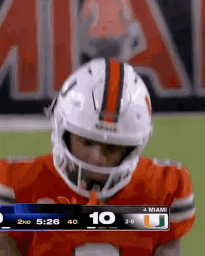Football Player White Helmet Scoreboard Miami GIF