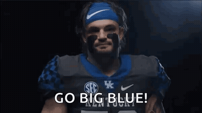 Football Player With Blue Nike Headband GIF