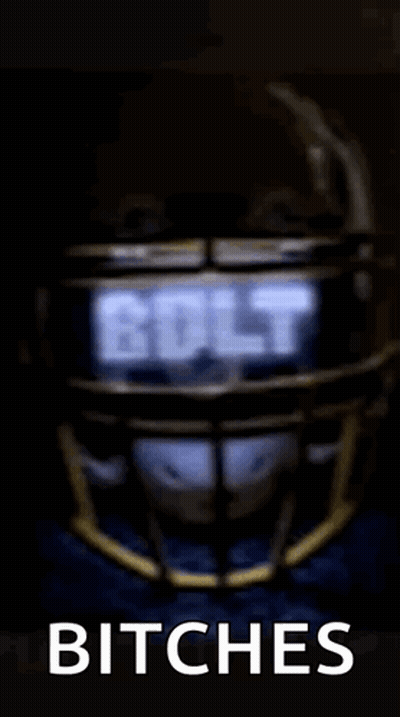 Football Player With Bolt Helmet GIF