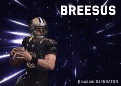 Football Player With Breesus On Helmet GIF