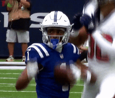 Football Player With Colts Helmet Running With Ball GIF