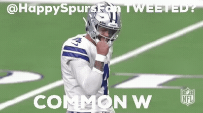 Football Player With Fist In Air Saying Common W GIF