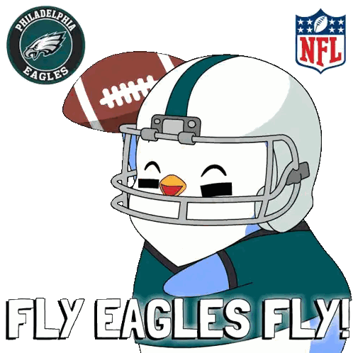 Football Player With Fly Eagles Fly Sticker
