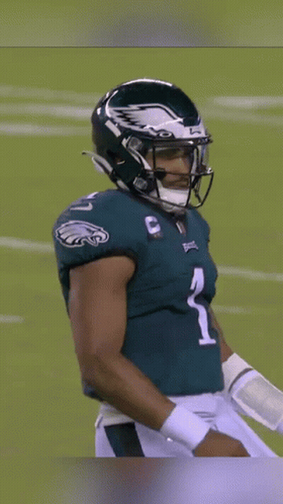 Football Player With Helmet And Jersey Number 1 GIF