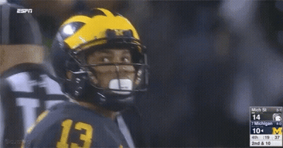 Football Player With Helmet And Jersey Number 13 GIF