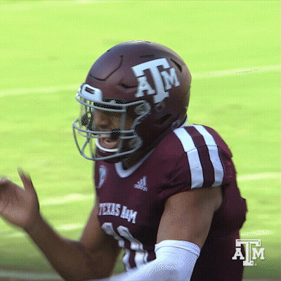 Football Player With Helmet Letter A GIF