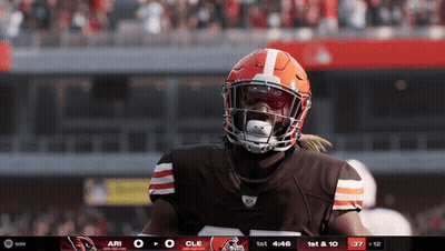 Football Player With Helmet Number 1 On Field GIF