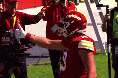 Football Player With Helmet Number 8 GIF