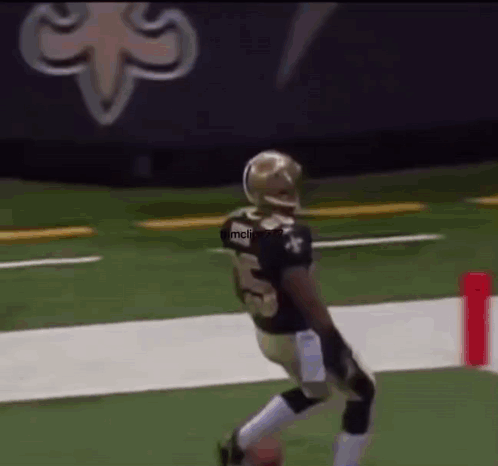 Football Player With Helmet Running Down Field GIF